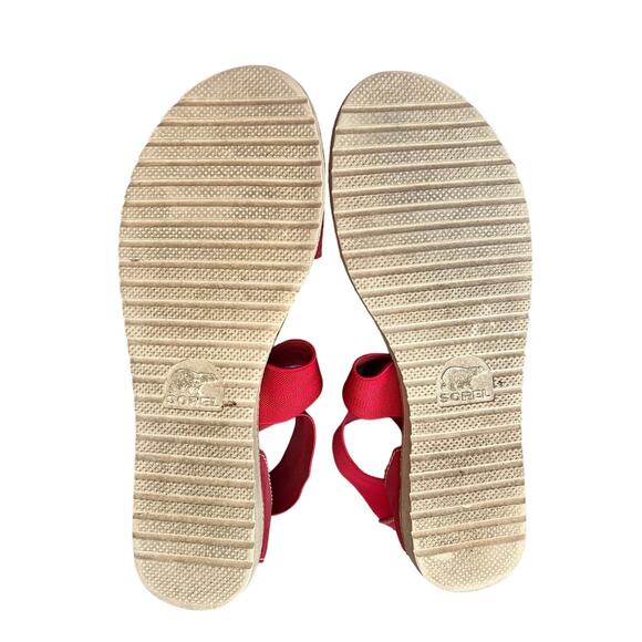 Sorel Ella Size 10 Red Leather Sandals - Picture 3 of 7